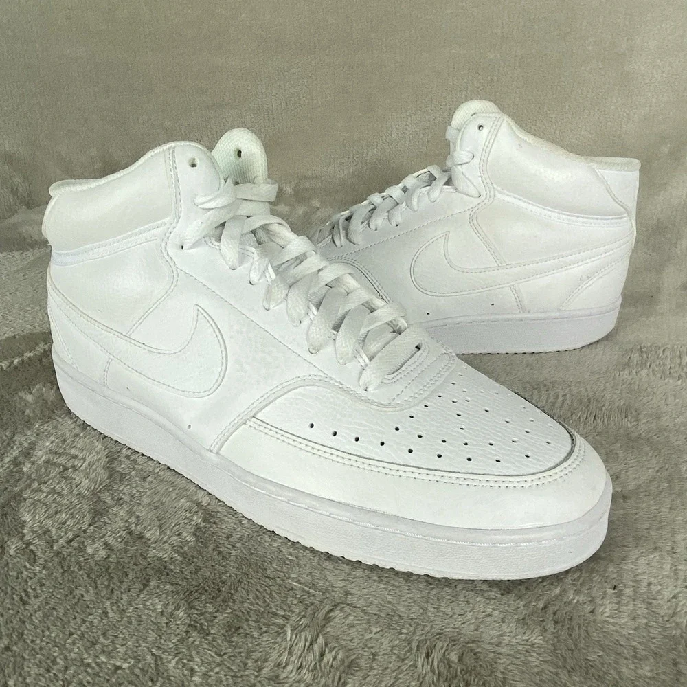 Nike Court Vision Mid Next Nature Mens Sneakers Shoes 10.5 White Leather NEW